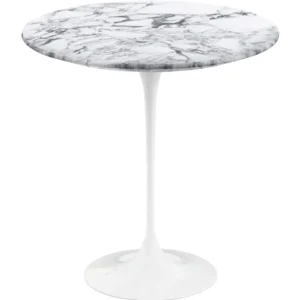 Knoll Tulip sidobord 51 cm, vit marmor