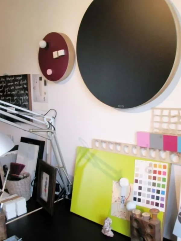 Barn Kotonadesign Anslagstavla rund, svart