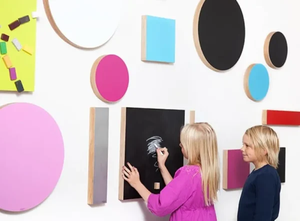 Barn Kotonadesign Anslagstavla rund, svart