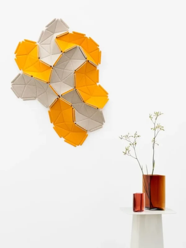 Kvadrat Clouds tygplattor, 8 st, beige - tangerine