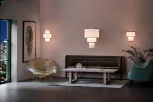 Le Klint Plivello 112 pendellampa, vit - guld