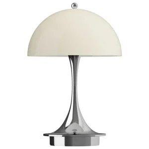 Louis Poulsen Panthella 160 Portable V3 bordslampa, opal beige - krom