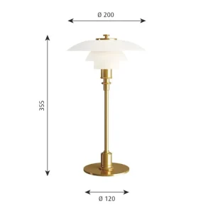 Louis Poulsen PH 2/1 bordslampa, metalliserad mässing