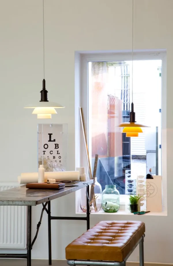 Louis Poulsen PH 3½–3 pendellampa, gul