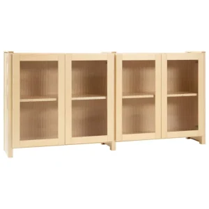 Lundia Classic sideboard med ribbade glasdörrar, natur