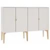 Lundia Fuuga sidobord, 128 cm, cashmere - Terrazzo - ek - mässing