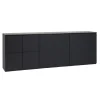 Lundia Fuuga sidobord, 192 cm, med sockel, svart