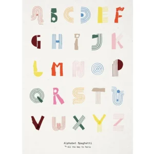 Barn MADO Alphabet Spaghetti poster, 50 x 70 cm, flerfärgad