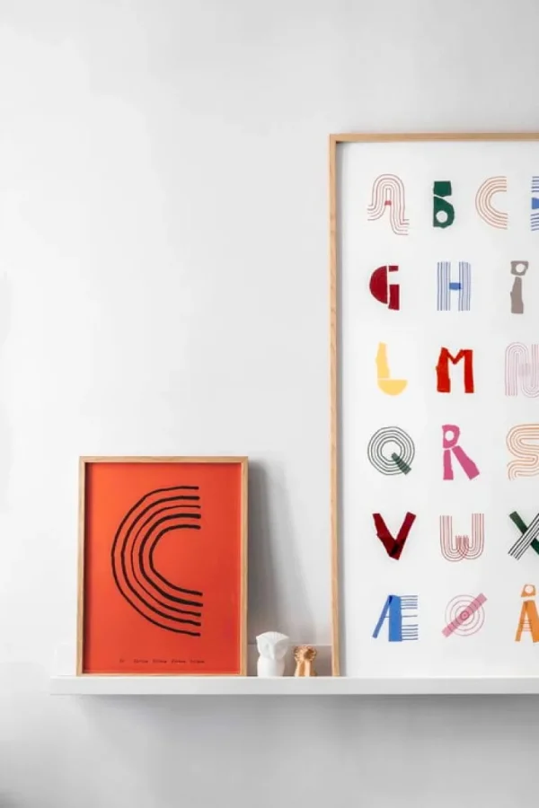 Barn MADO Alphabet Spaghetti poster, 50 x 70 cm, flerfärgad