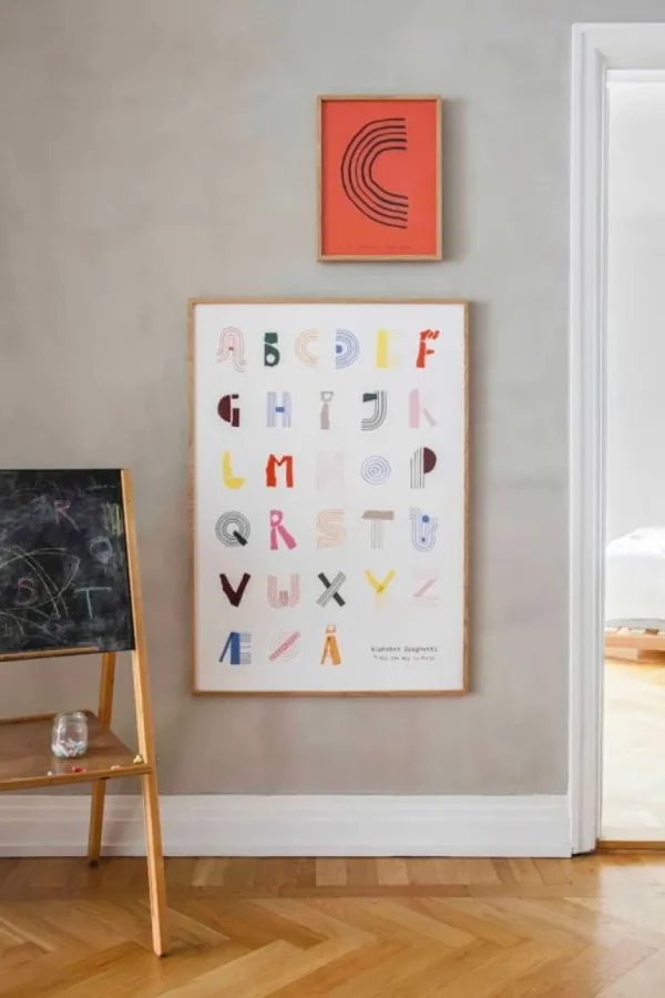 Barn MADO Alphabet Spaghetti poster, 50 x 70 cm, flerfärgad