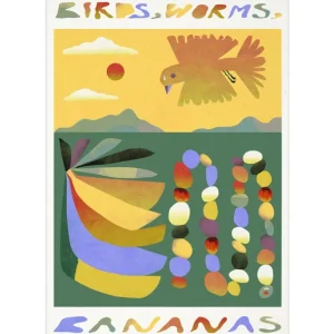 Barn MADO Birds, Worms, Bananas poster