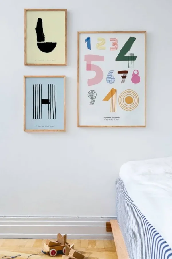 Barn MADO Spaghetti Numbers poster, 50 x 70 cm, flerfärgad