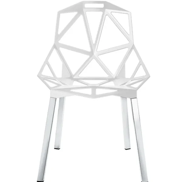 Magis Chair One stol, vit, ben i polerad aluminium