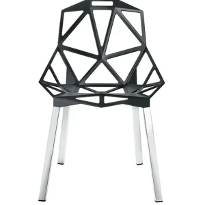 Magis Chair One, antracit, ben i polerad aluminium