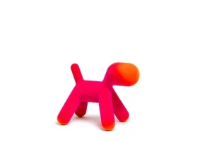 Barn Magis Puppy, S, fuchsia - orange sammet