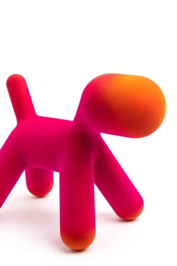 Barn Magis Puppy, S, fuchsia - orange sammet