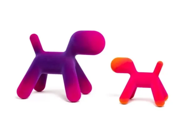 Barn Magis Puppy, S, fuchsia - orange sammet