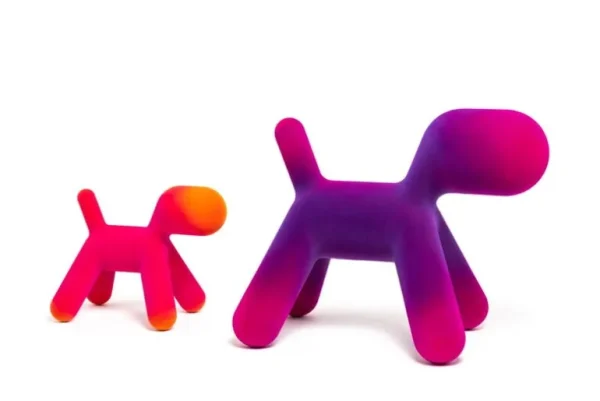 Barn Magis Puppy, S, fuchsia - orange sammet