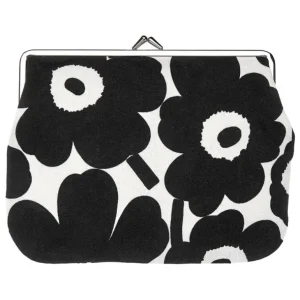 Marimekko Mini Unikko Puolikas Kukkaro börs, vit - svart