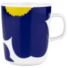 Marimekko Oiva - Iso Unikko 60th Anniversary mugg, 2,5 dl, vit-mörkblå-gul