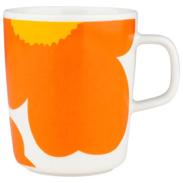 Marimekko Oiva - Iso Unikko 60th Anniversary mugg, 2,5 dl, vit-orange-gul