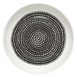 Marimekko Oiva - Räsymatto tallrik, 20,5 cm, vit - svart