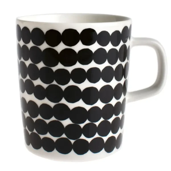 Marimekko Oiva - Räsymatto mugg 2,5 dl, svart - vit