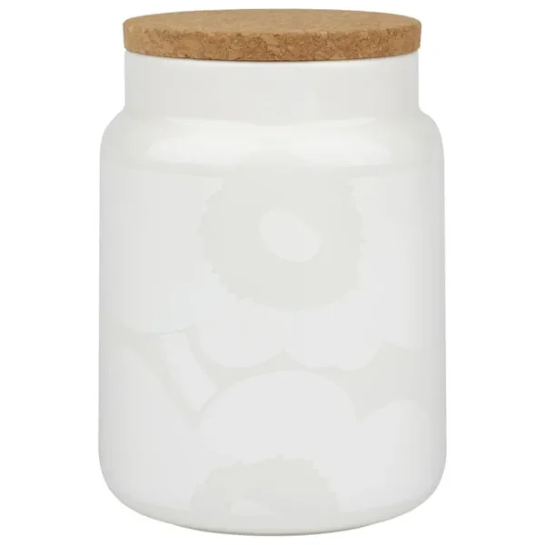 Marimekko Oiva - Unikko burk, 1,2 l, naturvit - vit