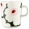 Marimekko Oiva - Unikko mugg, 2,5 dl, vit - mörkgrön - rosa