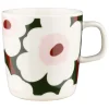 Marimekko Oiva - Unikko mugg, 4 dl, vit - mörkgrön - rosa