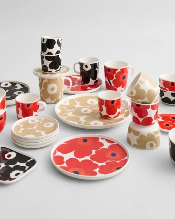 Marimekko Oiva - Unikko skål, 5 dl, vit - röd - blå