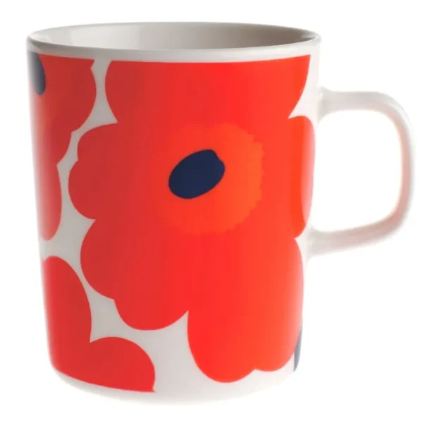 Marimekko Oiva Unikko mugg 2,5 dl, vit - röd - blå