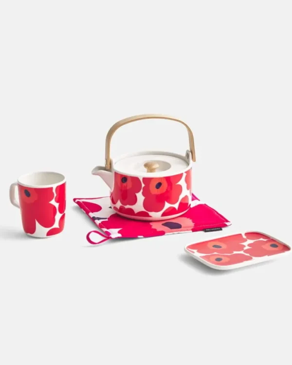 Marimekko Oiva Unikko mugg 2,5 dl, vit - röd - blå