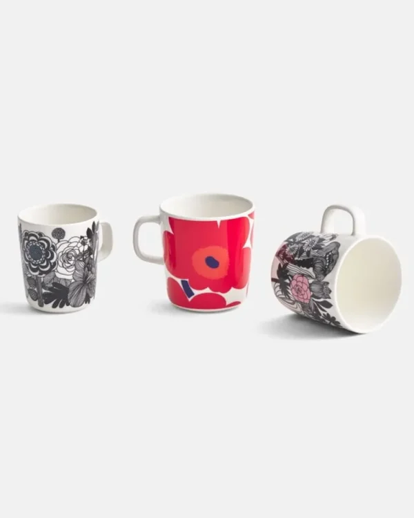 Marimekko Oiva Unikko mugg 2,5 dl, vit - röd - blå