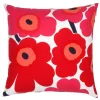 Marimekko Pieni Unikko kuddfodral, 50 x 50 cm, vitt - rött