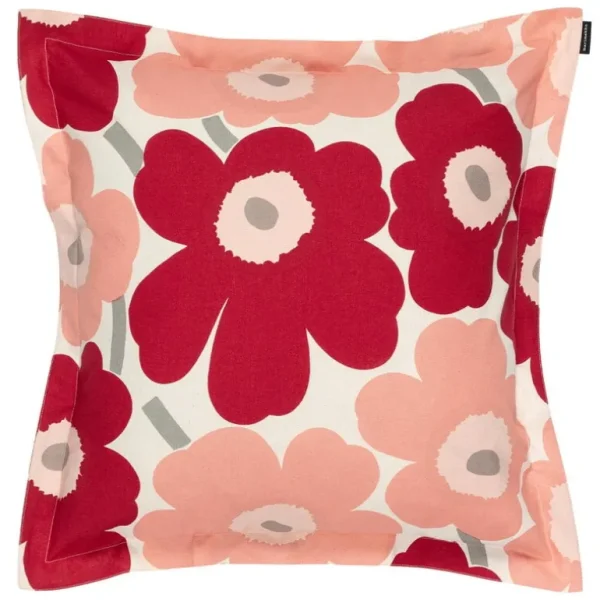 Marimekko Pieni Unikko kuddfodral, 50 x 50 cm, bomull - dark cherry - rose