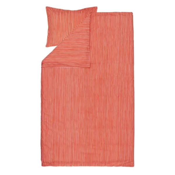 Marimekko Påslakan Piccolo, 150 x 210 cm, varm orange - ljusrosa