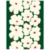 Marimekko Unikko bomullstyg, mörkgrön - naturvit - rosa - rödbrun