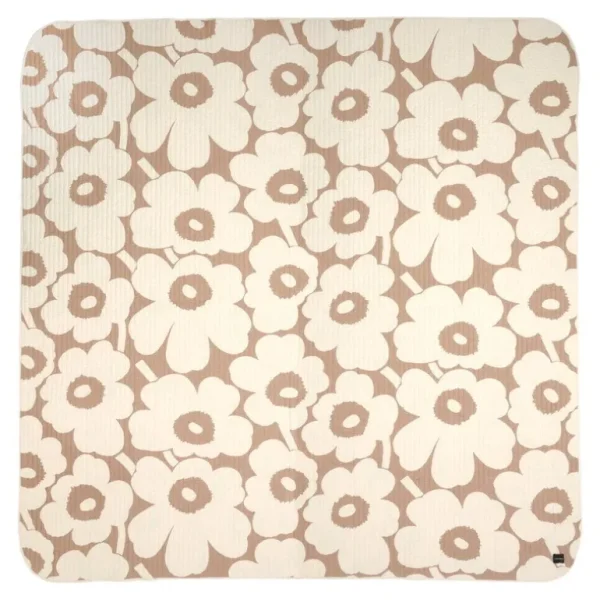 Marimekko Unikko dubbelsängstäcke, 260 x 260 cm, beige - naturvit