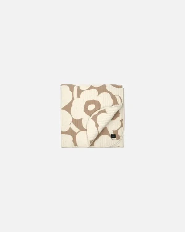 Marimekko Unikko dubbelsängstäcke, 260 x 260 cm, beige - naturvit