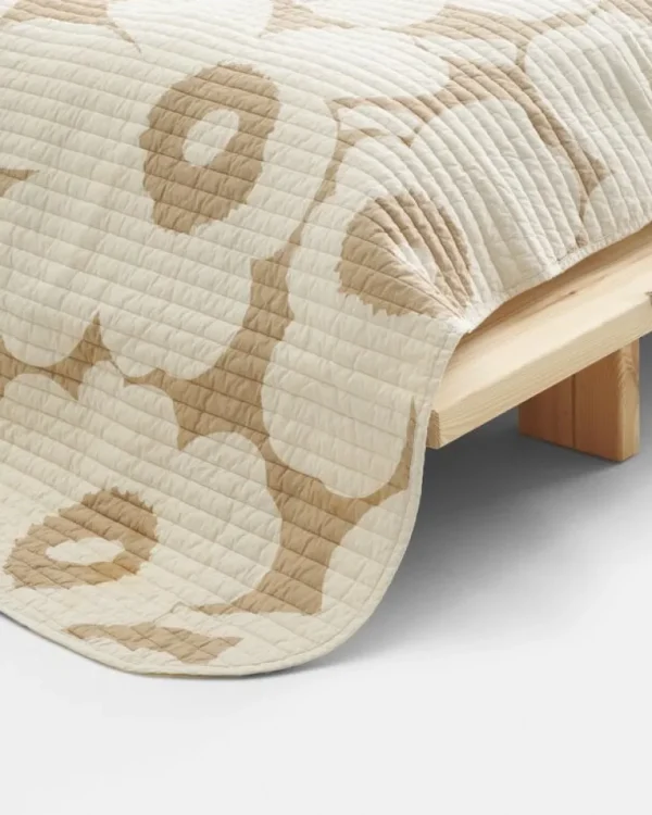 Marimekko Unikko dubbelsängstäcke, 260 x 260 cm, beige - naturvit