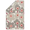 Finnish Design Shop Marimekko Unikko sateen påslakan, 150 x 210 cm, off-white - varmgrå - rosa