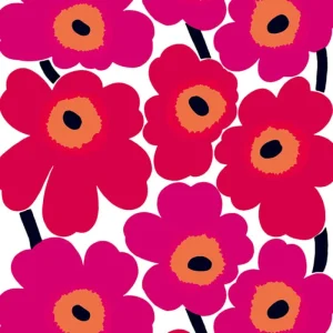 Marimekko Unikko tyg, röd