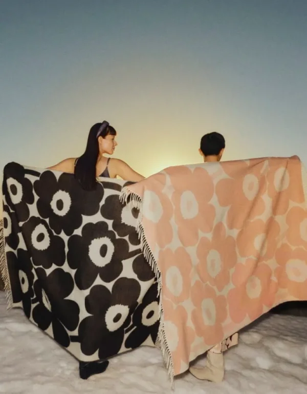 Marimekko Unikko-filt, 130 x 180 cm, rosa