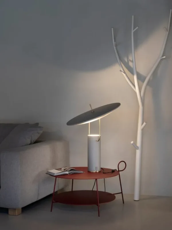 Martinelli Luce TX1 lyxig bordslampa, L, grå - mässing