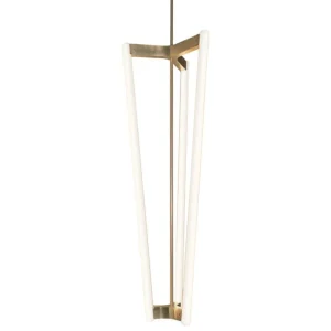 Michael Anastassiades Tube ljuskrona, satinmässing
