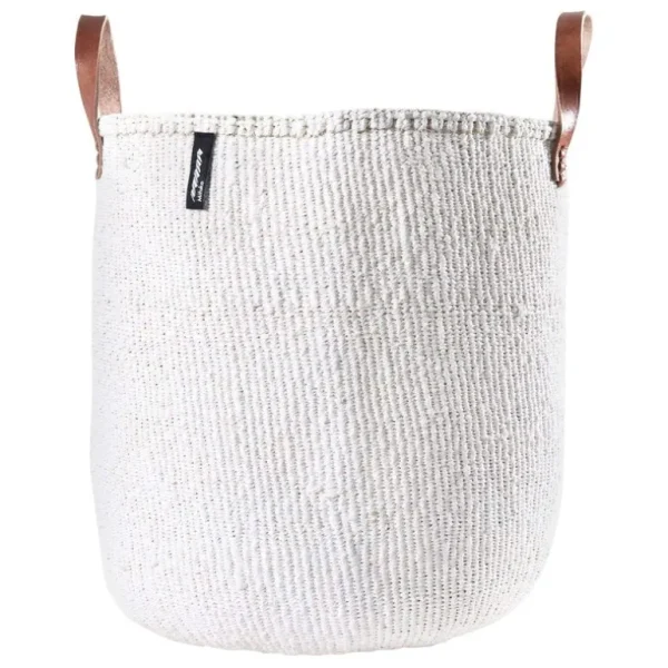 Barn Mifuko Kiondo korg med handtag, L, vit