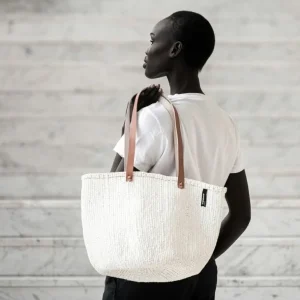 Mifuko Kiondo shoppingväska, M, vit