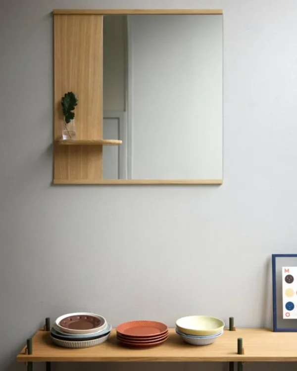 Moebe Spegel med hylla, 70 cm, ek