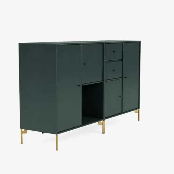 Montana Furniture Couple sideboard, mässingsben - 163 Svart jade